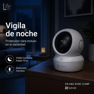 Cámara de seguridad 8MP wifi con movimiento 360° EZVIZ hasta 256GB interiores