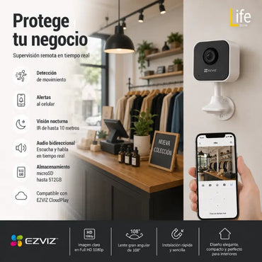 Kit 4 cámaras EZVIZ interiores (2 movimiento 2MP + 2 fijas 2MP) con 4 micro SD 32GB