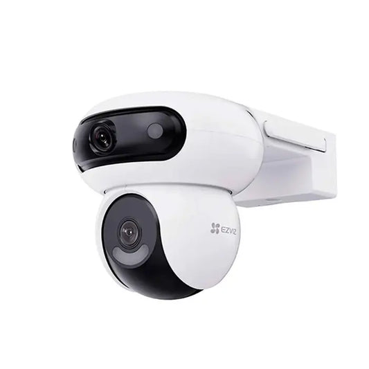 Cámara de seguridad 8MP wifi doble lente gran angular 108° y con movimiento 360° EZVIZ hasta 512GB exteriores sirena y estrobo