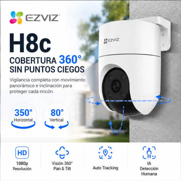 Cámara de seguridad 3MP wifi con movimiento 360° EZVIZ hasta 512GB exteriores 4mm