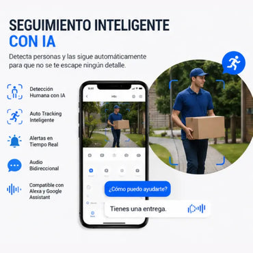 Cámara de seguridad 2MP wifi con movimiento 360° EZVIZ hasta 512GB exteriores 4mm