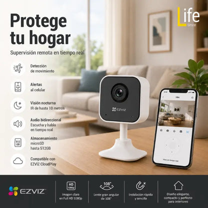 Kit 4 cámaras EZVIZ interiores (2 movimiento 2MP + 2 fijas 2MP) con 4 micro SD 32GB