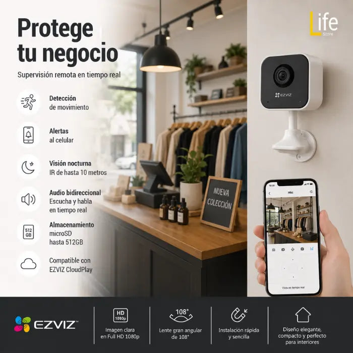 Kit 4 cámaras EZVIZ interiores (2 movimiento 2MP + 2 fijas 2MP) con 4 micro SD 32GB