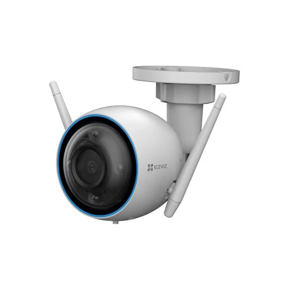 Cámara de seguridad 3MP fija wifi lente gran angular 108° EZVIZ hasta 512gb exteriores IA personas y autos aluminio