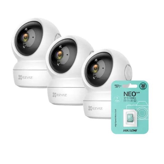 Kit 3 cámaras EZVIZ interiores (3 movimiento 2MP) con 3 micro SD 32GB